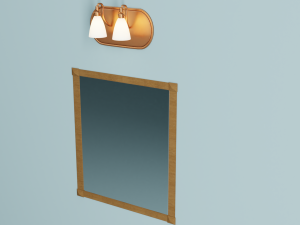 bathroom mirror and a spotlight 3D Model