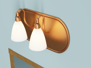 bathroom mirror and a spotlight Modèle 3D