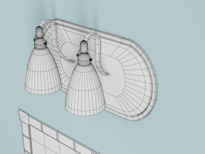bathroom mirror and a spotlight Modèle 3D