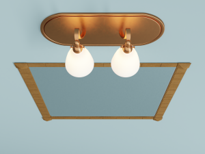 bathroom mirror and a spotlight Modèle 3D