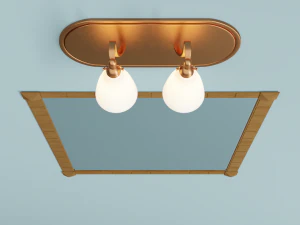 bathroom mirror and a spotlight 3D Model