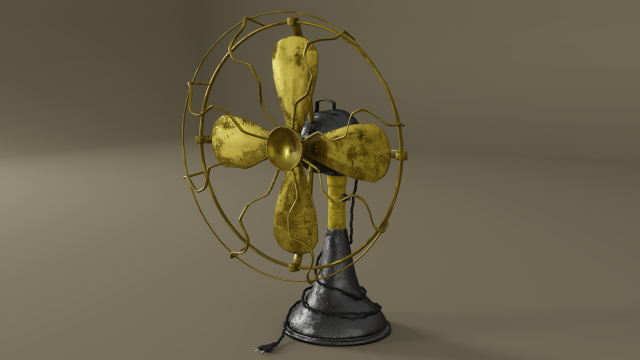vintage old fan 3Dモデル .c4d .max .obj .3ds .fbx .stl .blend 