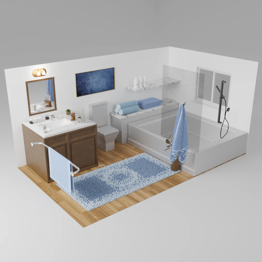 bathroom scene 3D Model .c4d .max .obj .3ds .fbx .stl .blend 