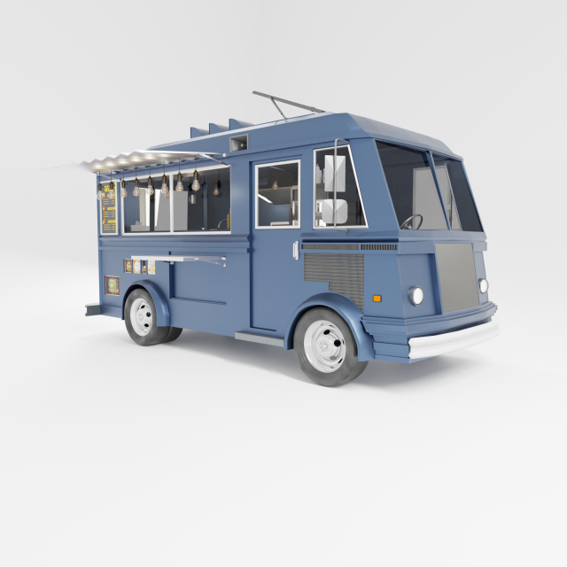 fast food truck 3D Модель .c4d .max .obj .3ds .fbx .stl .blend 