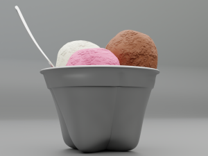 ice cream bowl Modelo 3D
