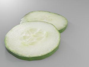 2 variation of a cucumber slice pbr photorealistic Modèle 3D