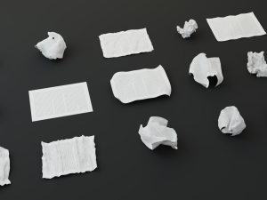 15 crumpled paper set 3D 모델