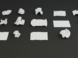15 crumpled paper set 3D 모델