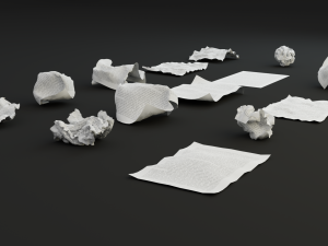 15 crumpled paper set 3D 모델