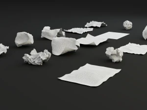 15 crumpled paper set 3D Model