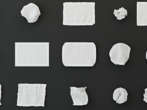 15 crumpled paper set 3D 모델