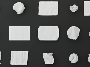 15 crumpled paper set 3D Model