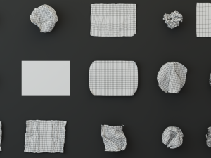 15 crumpled paper set 3D 모델