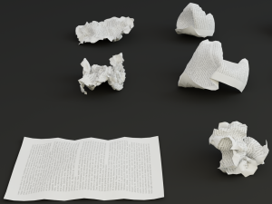 15 crumpled paper set 3D 모델