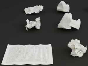 15 crumpled paper set 3D Model