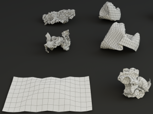 15 crumpled paper set 3D 모델