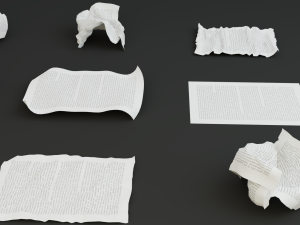 15 crumpled paper set 3D 모델