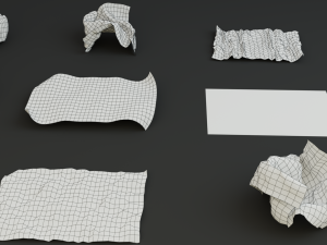 15 crumpled paper set 3D 모델