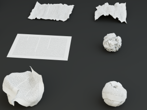 15 crumpled paper set 3D 모델