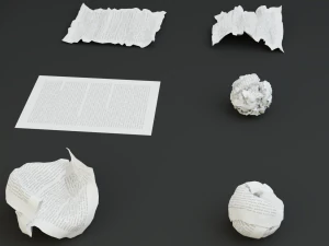 15 crumpled paper set 3D Model