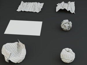15 crumpled paper set 3D 모델
