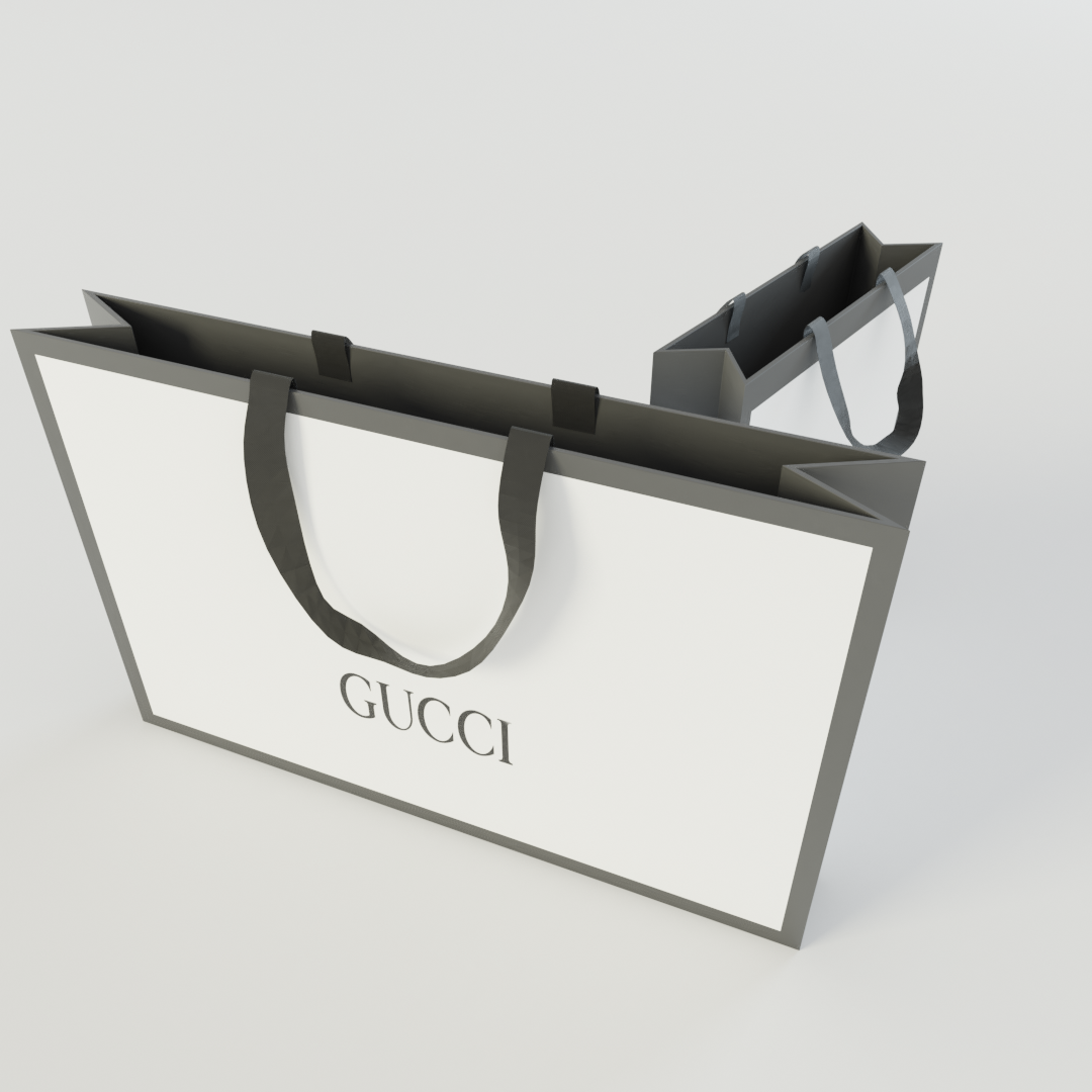 Gucci Gift Packaging Boxes and Paper Bags 3D model