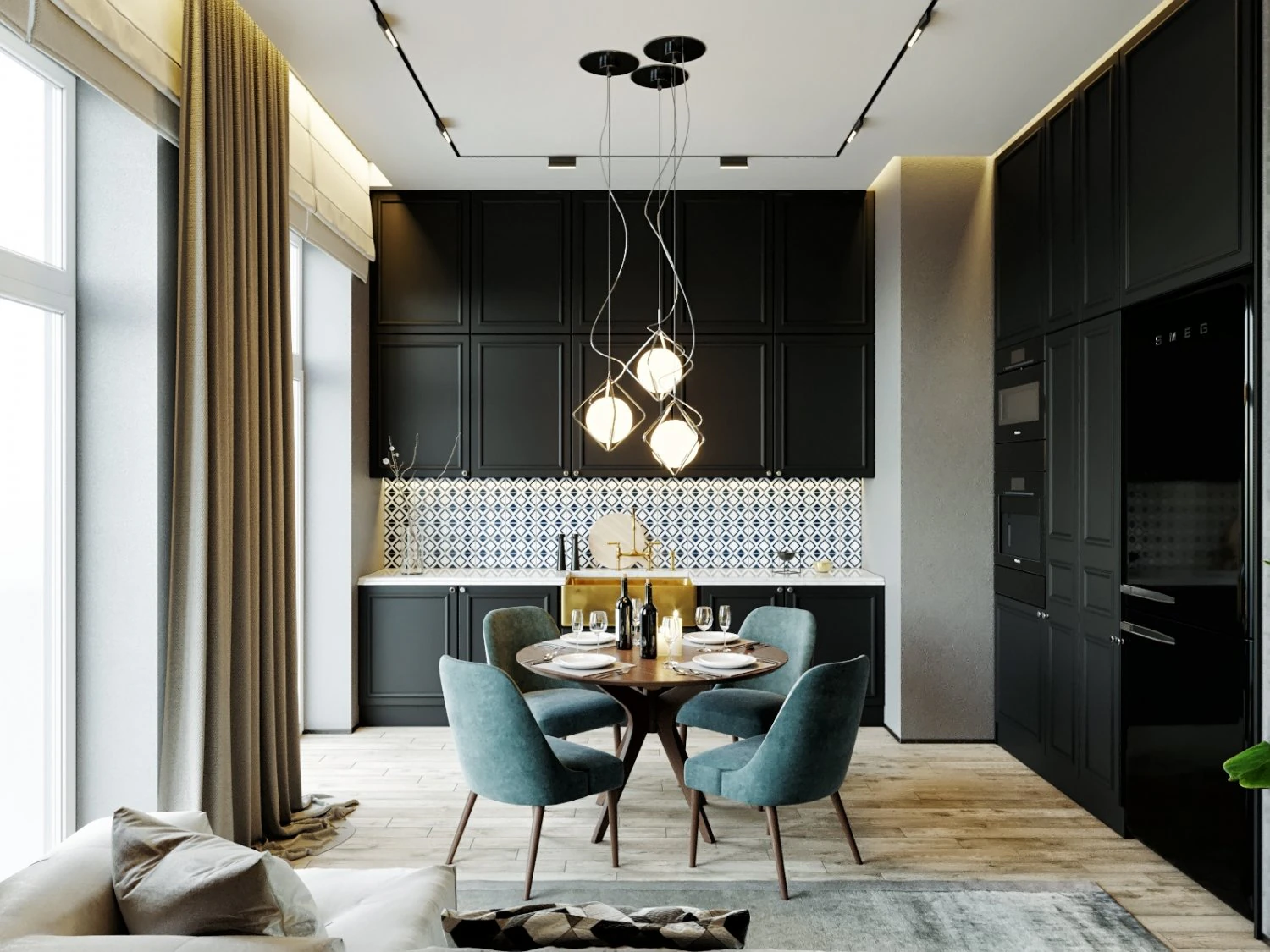 apartment interior scene 3D Model .c4d .max .obj .3ds .fbx .stl .blend