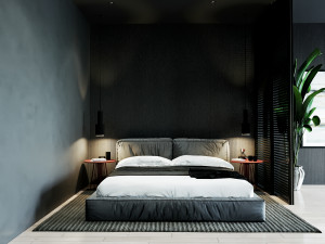 livingroom with bedroom and kitchen interior scene Modèle 3D