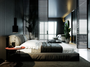livingroom with bedroom and kitchen interior scene Modèle 3D