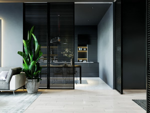 livingroom with bedroom and kitchen interior scene Modèle 3D