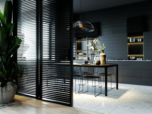 livingroom with bedroom and kitchen interior scene Modèle 3D