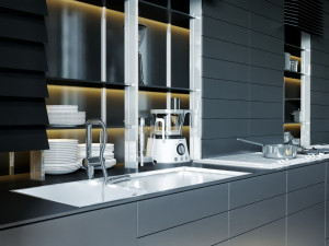 livingroom with bedroom and kitchen interior scene Modèle 3D