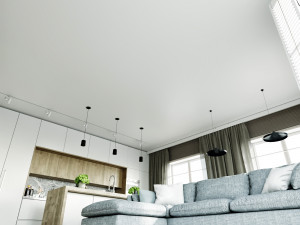 living room and kitchen interior scene 3D-Modell