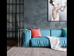livingroom and kitchen interior scene 3D 模型