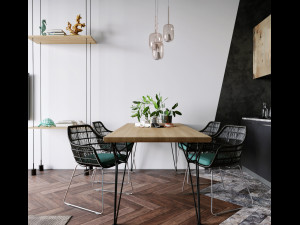 livingroom and kitchen interior scene 3D 模型