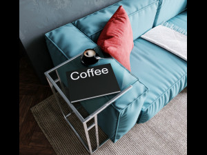livingroom and kitchen interior scene 3D 模型