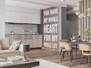 livingroom and kitchen interior scene Modelo 3D