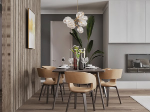 livingroom and kitchen interior scene Modelo 3D