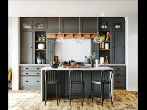 livingroom and kitchen interior scene Modèle 3D