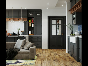 livingroom and kitchen interior scene Modèle 3D