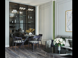 livingroom and kitchen interior scene 3D Model