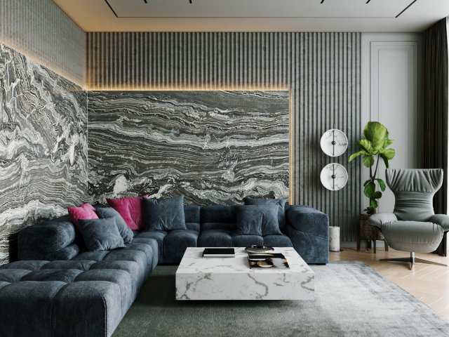 livingroom and kitchen interior scene 3D 模型 .c4d .max .obj .3ds .fbx .stl .blend 