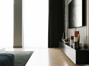 livingroom and kitchen interior scene 3D 模型