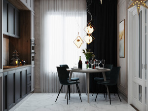 livingroom and kitchen interior scene 3D 模型