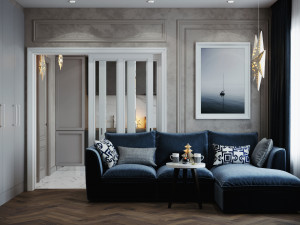 livingroom and kitchen interior scene 3D 模型