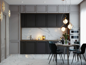 livingroom and kitchen interior scene 3D 模型