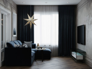 livingroom and kitchen interior scene 3D 模型