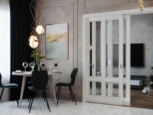 livingroom and kitchen interior scene 3D 模型