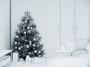 livingroom and kitchen interior scene 3D 模型
