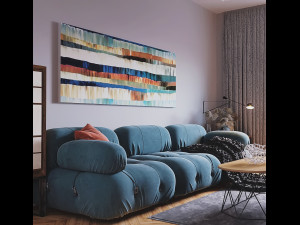 livingroom and kitchen interior scene 3D Модель